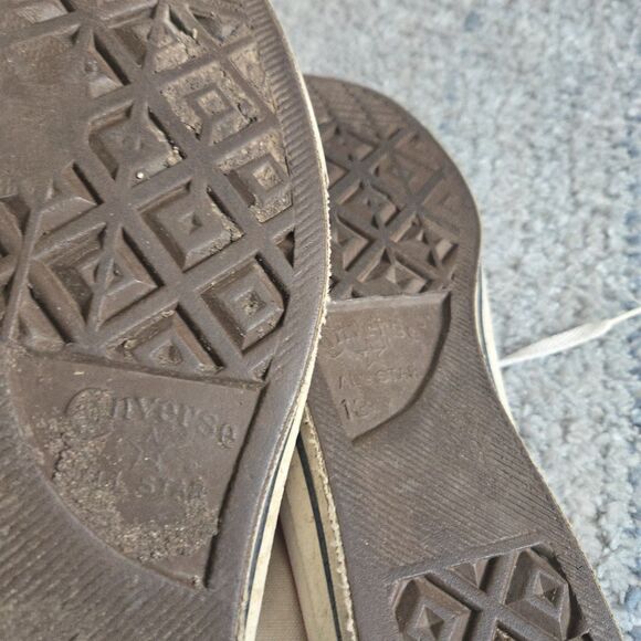 Vintage White Converse Shoes Mens 13 All Star High Tops Made In USA - Picture 12 of 15